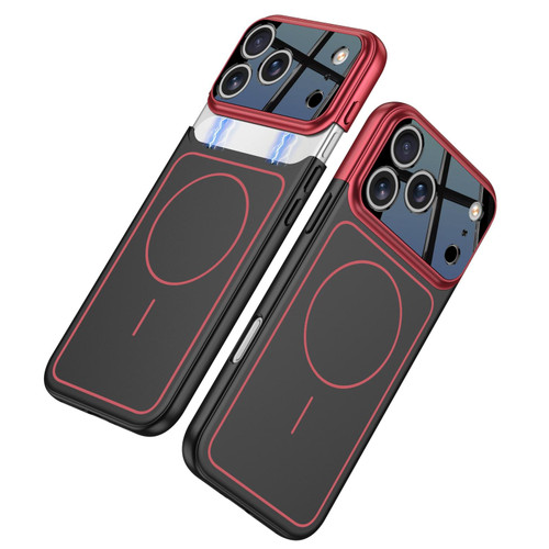 iPhone 17 Pro Max GKK Color Master Splicing MagSafe Magnetic Frame Phone Case - Red Black