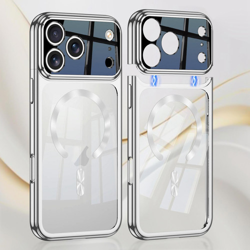 iPhone 17 Pro Max GKK Electroplating Phantom Splicing MagSafe Magnetic Phone Case - Silver
