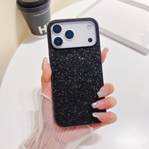 iPhone 17 Pro Max Glitter Powder Shockproof TPU Phone Case - Black