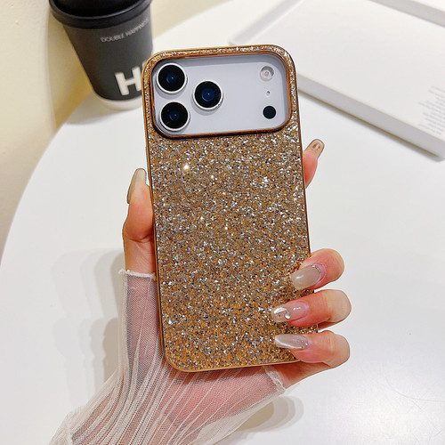 iPhone 17 Pro Max Glitter Powder Shockproof TPU Phone Case - Desert Gold