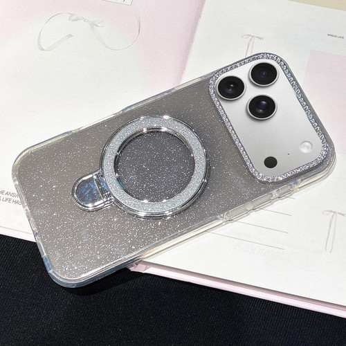 iPhone 17 Pro Max Gradient Glitter Diamonds MagSafe Phone Case - Black