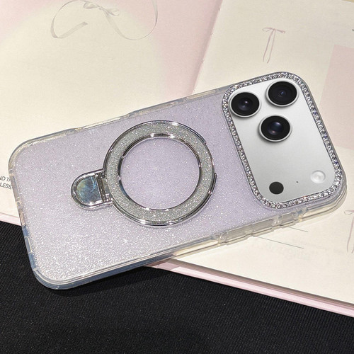 iPhone 17 Pro Max Gradient Glitter Diamonds MagSafe Phone Case - Light Purple
