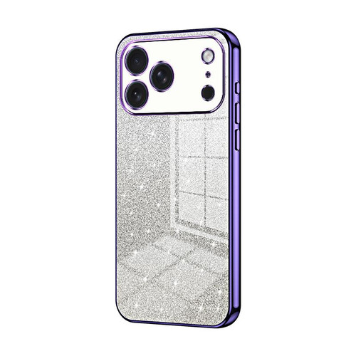 iPhone 17 Pro Max Gradient Glitter Powder Electroplated Phone Case - Purple