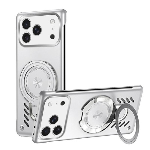 iPhone 17 Pro Max Ice Sense Series Graphene Cooling MagSafe Holder Phone Case - Silver