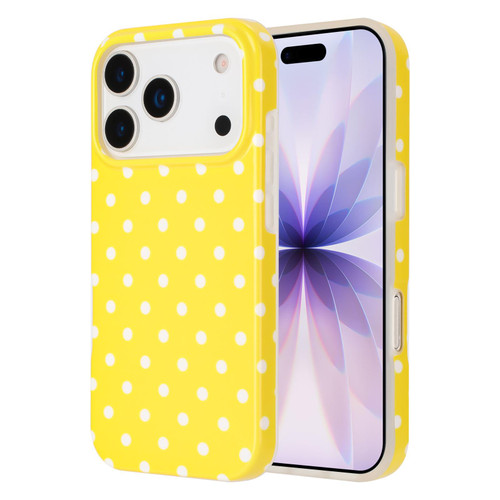 iPhone 17 Pro Max IMD Colorful Dots Pattern TPU Full Coverage Phone Case - Yellow