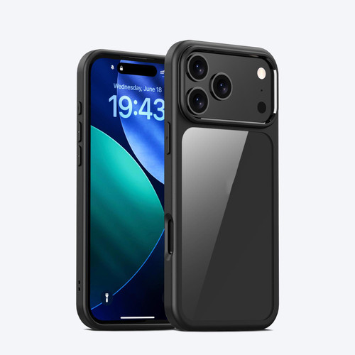 iPhone 17 Pro Max iPAKY Bright Color Series Shockproof PC+TPU Phone Case - Black