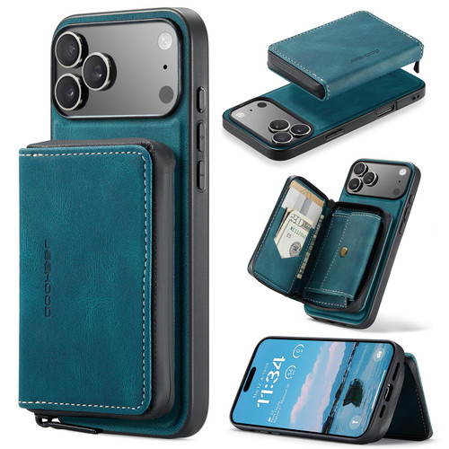 iPhone 17 Pro Max JEEHOOD J02 Magnetic Zipper Horizontal Flip Leather Phone Case - Blue