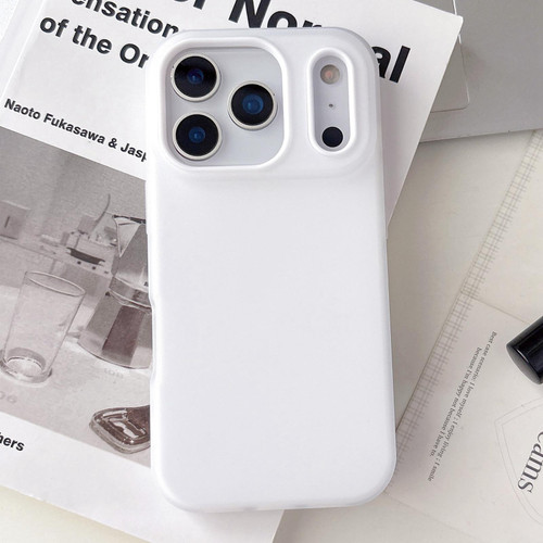 iPhone 17 Pro Max Jelly Color Matte Feel PC Hybrid TPU Phone Case - White