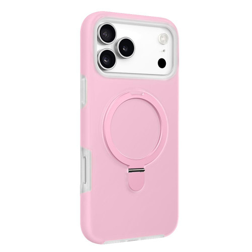 iPhone 17 Pro Max Jelly Liquid Silicone MagSafe Holder Phone Case - Pink