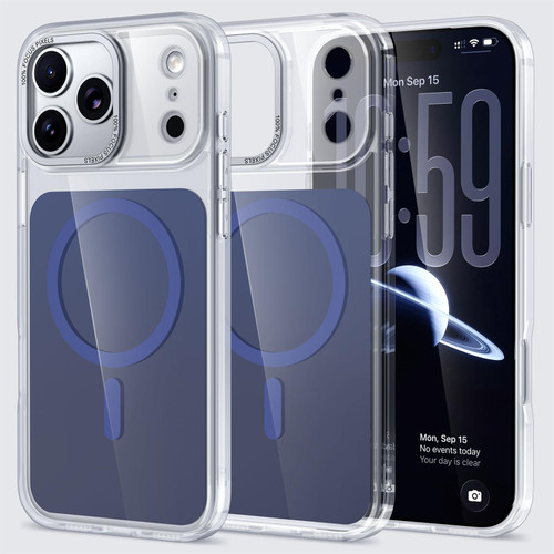 iPhone 17 Pro Max Kalebol Transparent Magnetic MagSafe Skin Feel Phone Case - Blue
