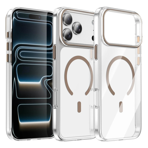 iPhone 17 Pro Max Kemeng Clear PC Magnetic Phone Case - Brown