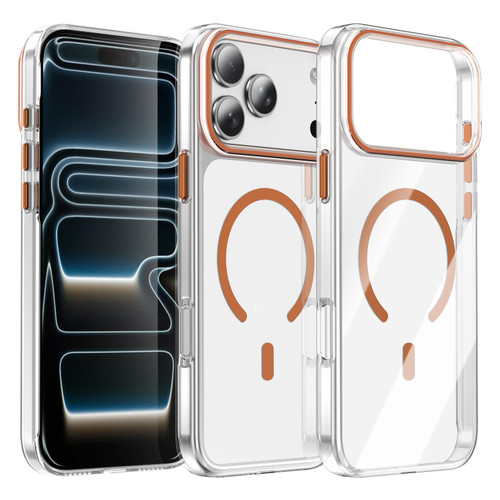 iPhone 17 Pro Max Kemeng Clear PC Magnetic Phone Case - Orange
