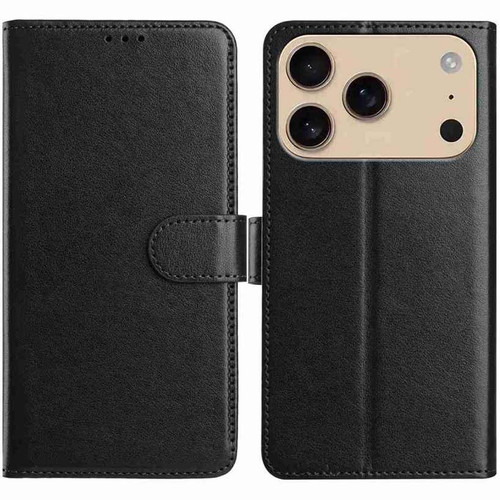 iPhone 17 Pro Max Lambskin 8-card Slot Leather Phone Case - Black