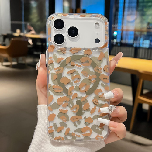 iPhone 17 Pro Max Leopard MagSafe Dual-side Laminating IMD Phone Case - Yellow Coffee