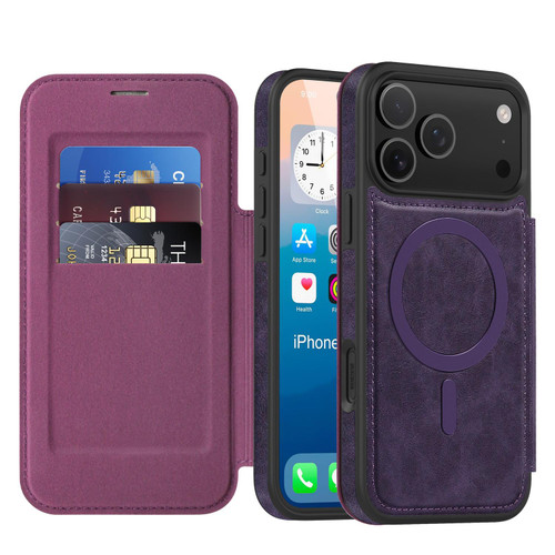 iPhone 17 Pro Max Linton MagSafe Leather Phone Case - Purple