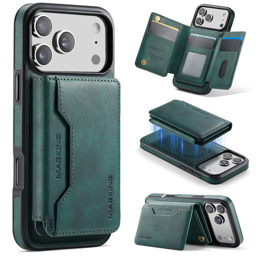 iPhone 17 Pro Max MAGKING K3 Series MagSafe RFID K3 Pro Card Bag Detachable Phone Case - Green