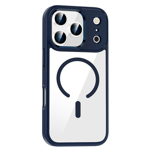 iPhone 17 Pro Max MagSafe Anti-fingerprint Highly Transparent PC Phone Case - Dark Blue