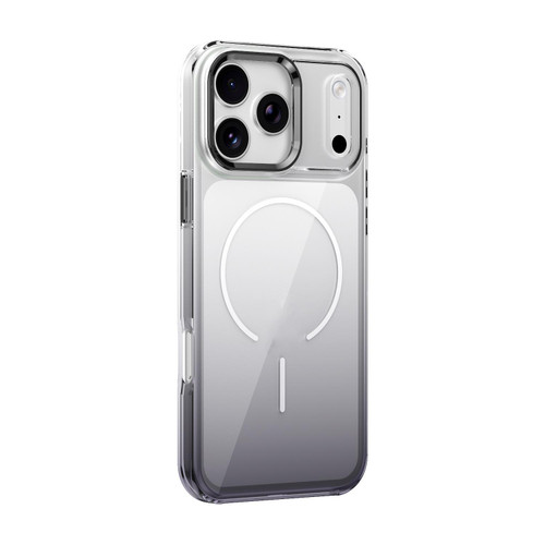 iPhone 17 Pro Max Metal Lens Frame Gradient PC MagSafe Phone Case - Black