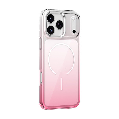 iPhone 17 Pro Max Metal Lens Frame Gradient PC MagSafe Phone Case - Pink