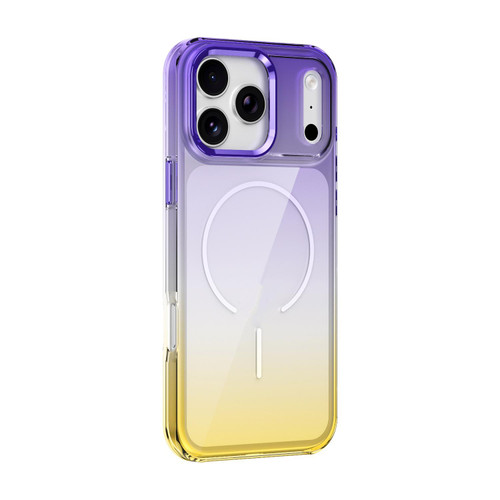 iPhone 17 Pro Max Metal Lens Frame Gradient PC MagSafe Phone Case - Purple