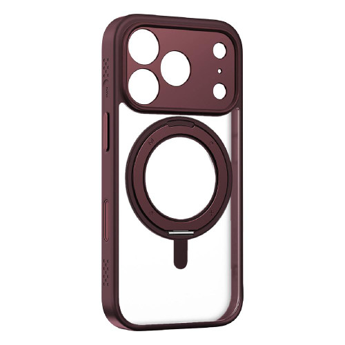 iPhone 17 Pro Max MOMAX Magsafe Magnetic Metal Rotating Holder Phone Case - Red