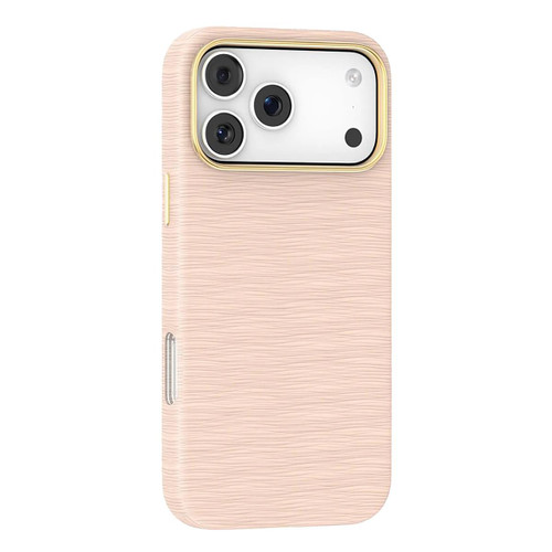 iPhone 17 Pro Max Mutural Rhyme Series Satin Texture Leather MagSafe Phone Case - Pink