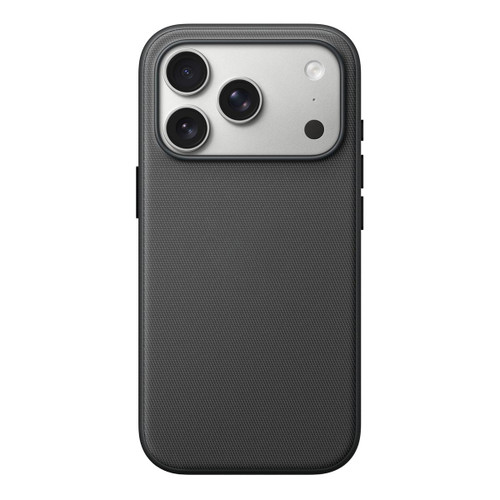 iPhone 17 Pro Max Official Tech Fabric Texture Side-Stick TPU Magnetic Phone Case, No AI Camera Button - Black