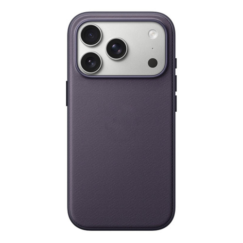 iPhone 17 Pro Max Official Tech Fabric Texture Side-Stick TPU Magnetic Phone Case, No AI Camera Button - Purple