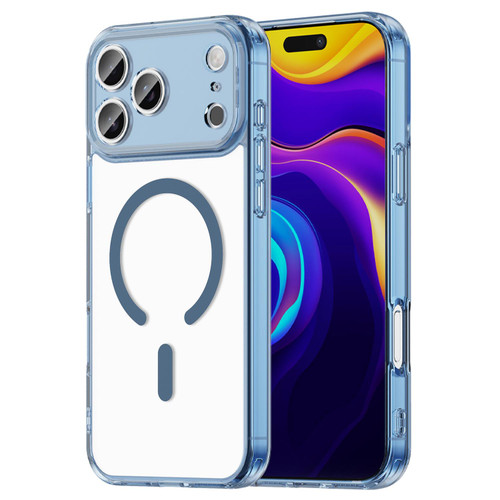 iPhone 17 Pro Max PC Hybrid TPU Airbag Shockproof MagSafe Phone Case - Transparent Blue