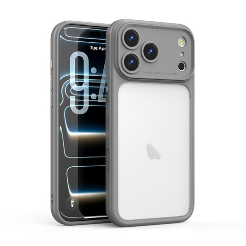 iPhone 17 Pro Max Precision Hole PC Transparent Shockproof Phone Case - Gray