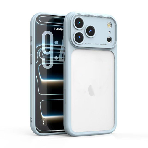 iPhone 17 Pro Max Precision Hole PC Transparent Shockproof Phone Case - Silver Gray