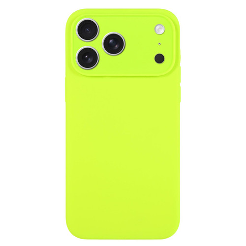 iPhone 17 Pro Max Pure Color Liquid Silicone Fine Pore Phone Case - Bright Green