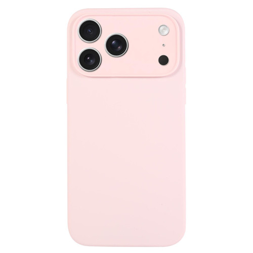 iPhone 17 Pro Max Pure Color Liquid Silicone Fine Pore Phone Case - Grey Pink