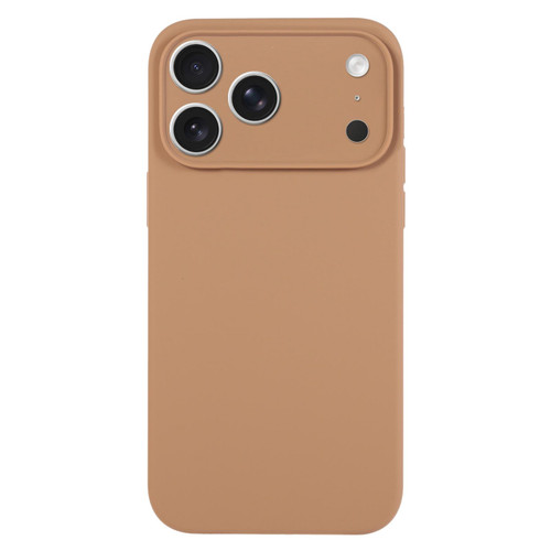 iPhone 17 Pro Max Pure Color Liquid Silicone Fine Pore Phone Case - Light Brown