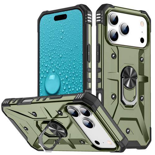 iPhone 17 Pro Max Ring Holder Phone Case - Army Green