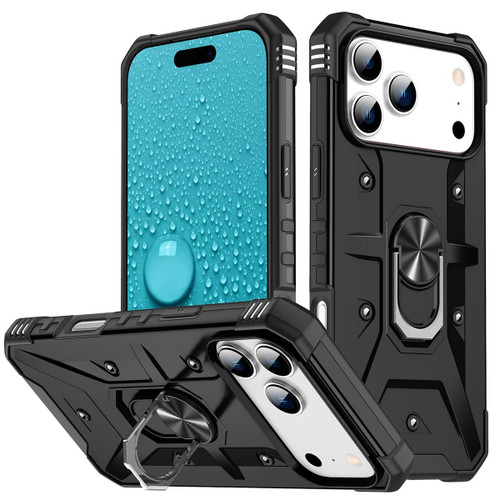iPhone 17 Pro Max Ring Holder Phone Case - Black