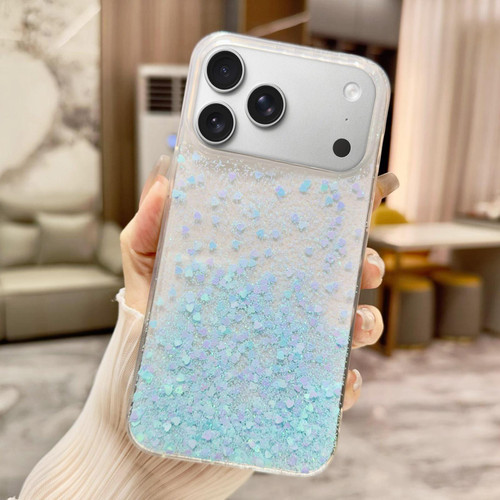 iPhone 17 Pro Max Sequins Glitter Gradient Epoxy TPU Phone Case - Blue
