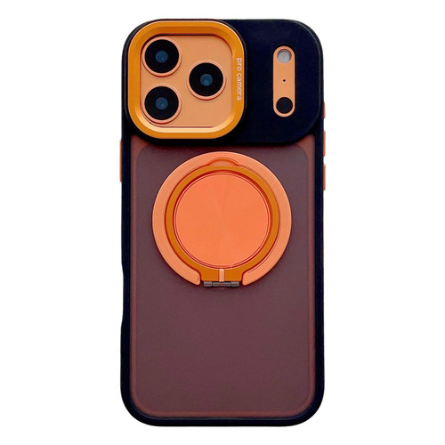 iPhone 17 Pro Max Skin Feel Frosted 360 Degree Rotation Magnetic Holder MagSafe Phone Case - Orange