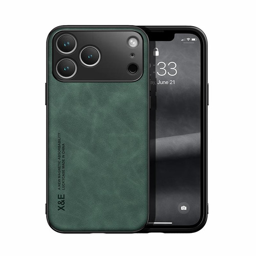 iPhone 17 Pro Max Skin Feel Magnetic Leather Back Phone Case - Green