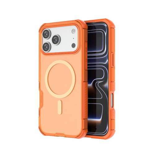 iPhone 17 Pro Max Skin-friendly Magnetic PC + TPU Hybrid Shockproof Phone Case - Orange