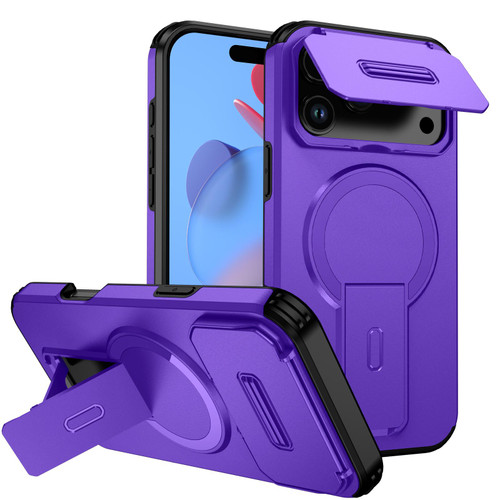 iPhone 17 Pro Max Sliding Camshield MagSafe Holder Phone Case - Purple