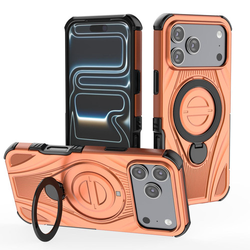 iPhone 17 Pro Max Star Ring Metallic Pivot Bracket Magnetic Phone Case - Orange