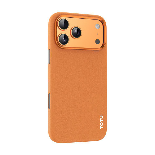 iPhone 17 Pro Max TOTU PC-17 Vegan Leather MagSafe Magnetic Phone Case - Orange