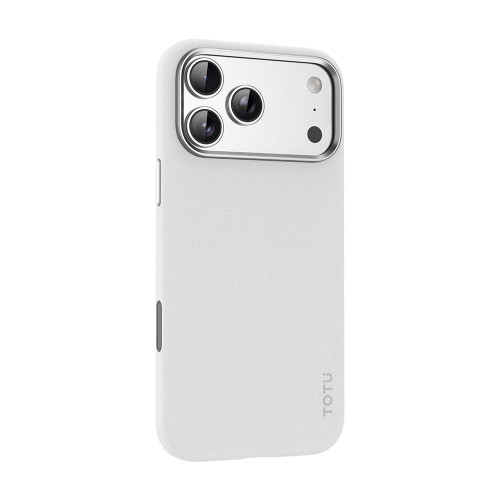 iPhone 17 Pro Max TOTU PC-17 Vegan Leather MagSafe Magnetic Phone Case - White