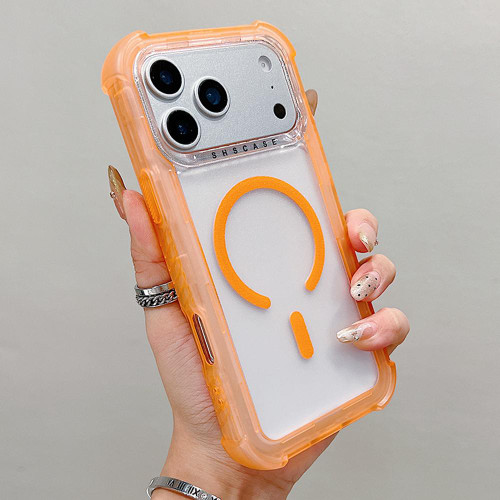iPhone 17 Pro Max Transparent Matte TPU Hybrid PC 3-in-1 MagSafe Phone Case - Orange