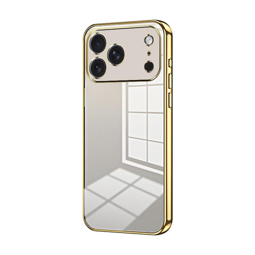 iPhone 17 Pro Max Transparent Plating Fine Hole Phone Case - Gold