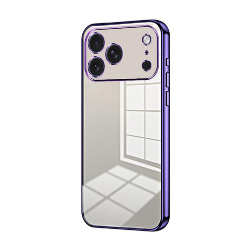 iPhone 17 Pro Max Transparent Plating Fine Hole Phone Case - Purple