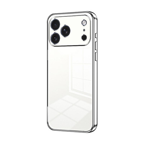 iPhone 17 Pro Max Transparent Plating Fine Hole Phone Case - Silver