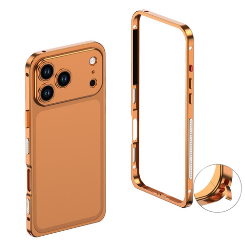 iPhone 17 Pro Max Ultra-Thin Alloy Metal Frame Shockproof Phone Case - Orange