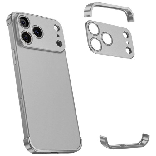 iPhone 17 Pro Max Ultra-thin Frameless Titanium Alloy Four Corner Shockproof Phone Case - Titanium Gray